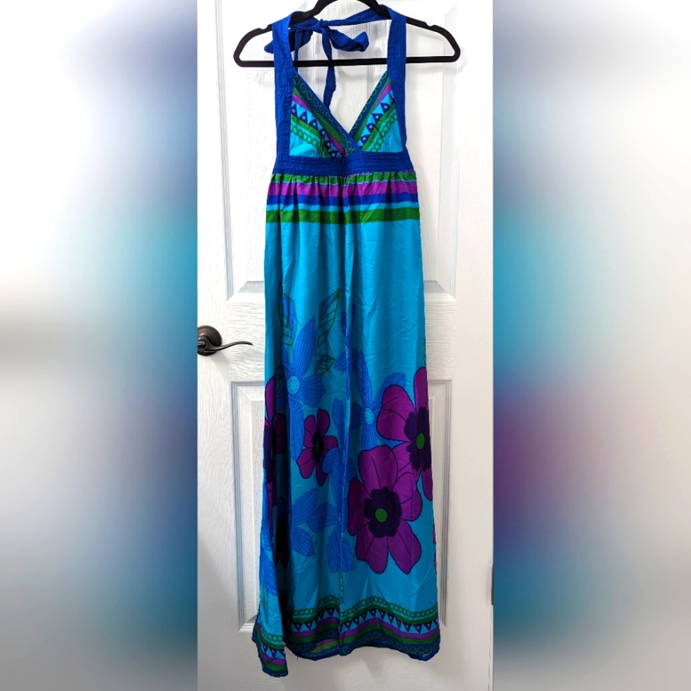 Zara Vibrant Halter Maxi Dress